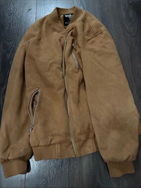 VIP collection Caramel Bomber Jacket with Silver Zippers